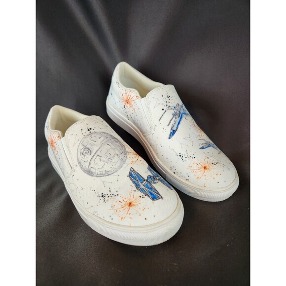 Star Wars Bibbidi Bling Canvas Sneakers Loafers Shoes Disney Jedi Art Womens 7 - Picture 4 of 14